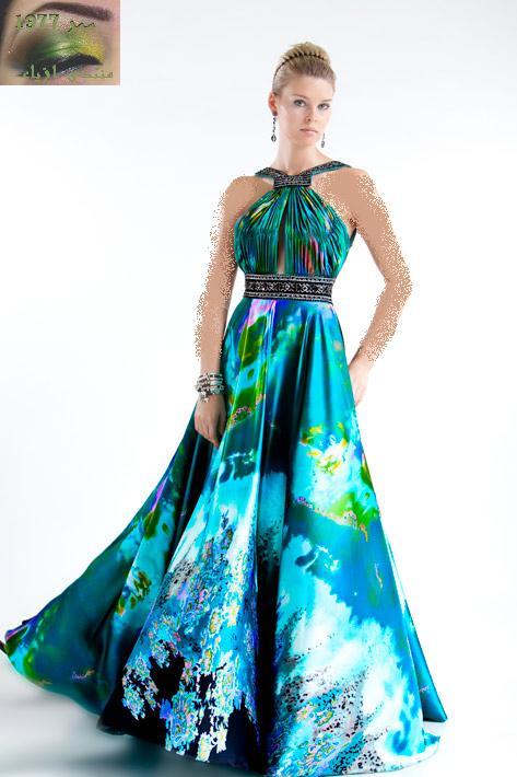 الازرق,للمصمم جورج حبيقة لصيف 2014فساتين سهرة باللون البنفسي والاسود ,للمصمم